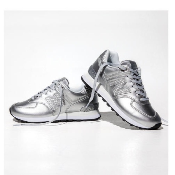 new balance silver sneakers